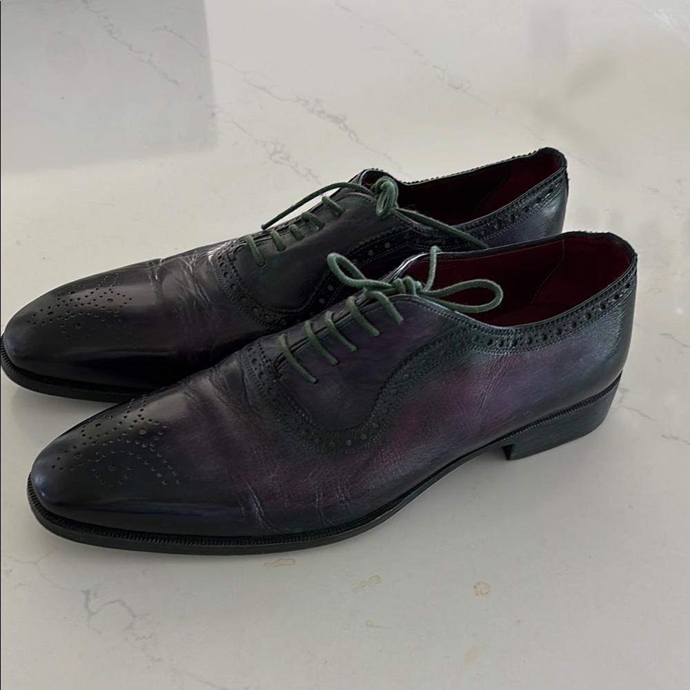 PAUL PARKMAN purple/green Oxford Shoes